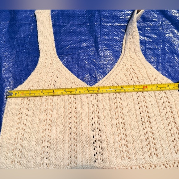 Altar'd State Size Small Cream V-Neck Tank Sweater - Picture 4 of 8